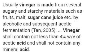 vinegar made from sugarcane juice
