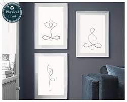 Set Of 3 Yoga Poses Poster Yoga Wall