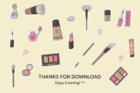 makeup printable stickers sheet graphic