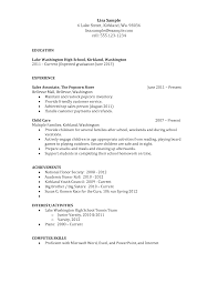 Resume Format For High School Students   Free Resume Example And    