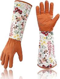Gardening Rose Leather Gloves Women