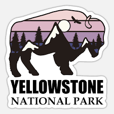 yellowstone national park retro bison