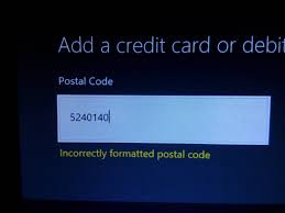 Where is the code located? Incorrectly Formatted Postal Code Xboxone