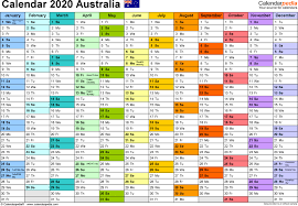 2020 And 2020 Calendar Printable Australia Australia
