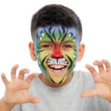 rainbow tiger face paint guide 3 step