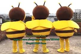 mascot doll costume yellow bee mascot