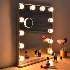 Amazon Com Wonstart Hollywood Makeup Vanity Mirror With Lights Kit Lighted Makeup Dressing Table Vanity Set Mirrors With Dimmer Tabletop Or Wall Mounted Vanity Led Bulbs Included Kitchen Dining