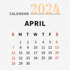 April 2024 Calendar Simple, Two ...