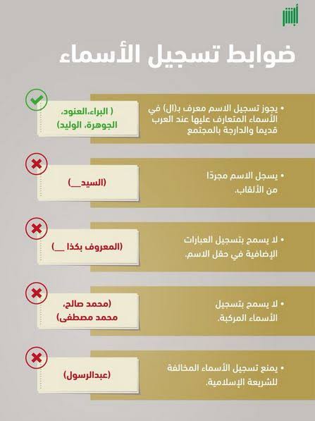شروط تسجيل أسماء المواليد الجدد في السعودية