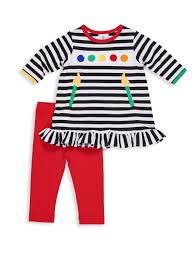 Baby Girls Two Piece Paint Brush Tee And Leggings Set By