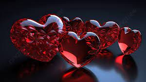 valentine s day crystal hearts on a