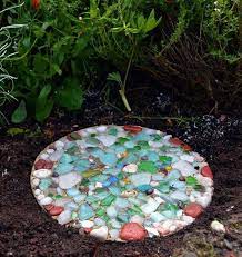 Diy Sea Glass Stepping Stone Lovely