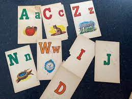 Vintage 1950s Alphabet Flash Cards For