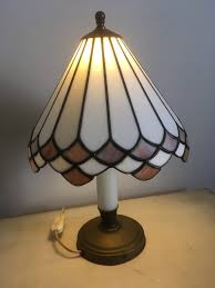 1960 S Tiffany Style Table Lamp Milk