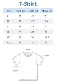 Mens T Shirt Size Chart