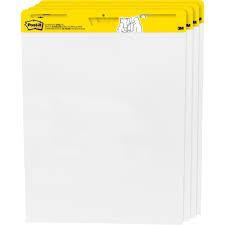 Post It 559vad Easel Pads Self Stick Plain 30 Shts 25 X 30 4 Ct White Flip Chart Pad