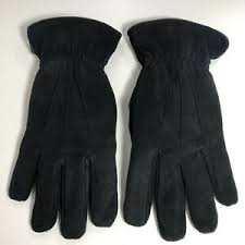 Details About Nordstrom Mens Shop Suede Thermolite Gloves L Xl Fleece Lined Black New