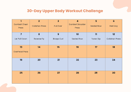 30 day upper body workout chart in