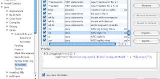 eclipse auto complete templates for atg