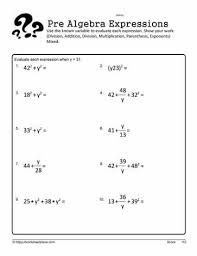 Simplify The Expressions Worksheets