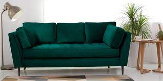 tel fabric 3 seater sofa in green