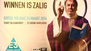 Cycling's governing body said in a press the poster was presumably attempting to poke fun at peter sagan's podium antics in 2013, where he pinched a podium girl's backside at the tour of. E3 Pakt Wederom Uit Met Opvallende Poster Wieler Revue