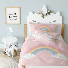 Rainbow And Cloudy Cot Bedding Set