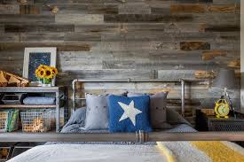 Barn Wood Planks Accent Wall In Boys
