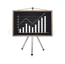 Blackboard With Drawing Business Chart Stock Image