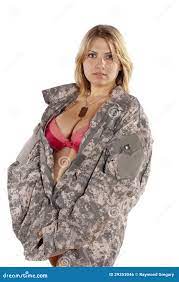 Pin Up Girl Implied Nude Military Uniform Stock Photo - Image of nude,  people: 29353046
