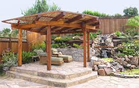 Shaded Raised Patio In Japanese Garden