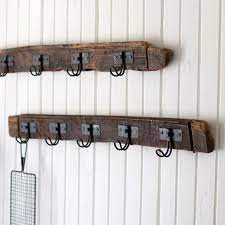 5 Wire Hook Recycled Wood Coat Rack Set