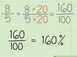 convert an improper fraction to percent