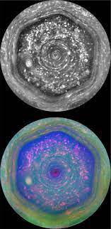 3 Polar-projected mosaic of Saturn's north pole captured by Cassini ISS... | Download Scientific Diagram