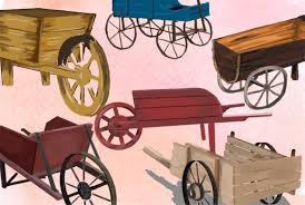 Beautiful Hand Drawn Garden Cart Set