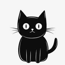 cat clipart black and white vector