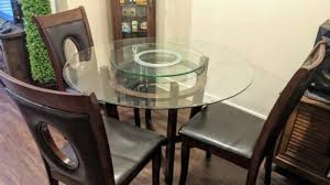 Clear Glass Top Dining Table Set