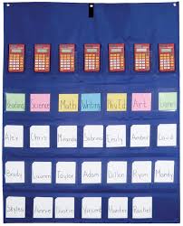 School Smart Calculator Multi Use Pocket Chart 35 Slots 30 X 38 Inches Blue