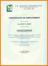 6 Certificate Employment Template Weekly Template
