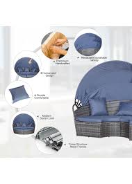 outsunny 4 piece cushioned outdoor