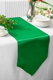 emerald satin table runners