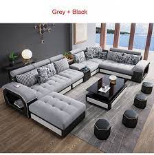 living room sofa set cotton fabric sofa