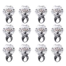 Konsait Flashing Led Light Up Ring Toys Diamond Grow In The Dark Jelly Bumpy Rings For Birthday Bachelorette Bridal Shower Gatsby Party Favors 12pcs