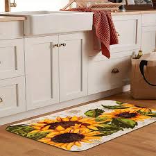 sunflower print kitchen floor rug dirt