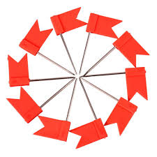 100 Flag Shape Map Pins Cork Notice Board Drawing Pins Push Pin Red P9m3