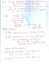 4 3 Solving Systems By Addition Method