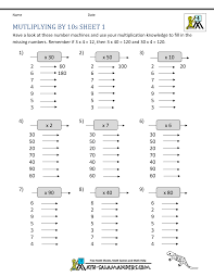 There is still a strong focus on more complex arithmetic such as long division and longer multiplication problems, and you will find plenty of math worksheets in this section for those topics. Multiplying By Multiples Of 10
