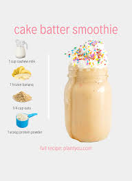 Swirl up a quick birthday breakfast shake before you are showered with these are healthy!? Birthday Cake Smoothie Plant You