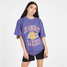 Jersey grey with the nba team front logo, and the new era side logo on the black mesh backing. Mitchell Ness Clothing Accessories Stirling Sports Los Angeles Lakers Vintage Crest Logo Tee Unisex