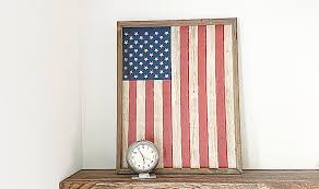 Vertical Rustic American Flag Painting